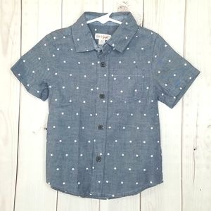 Cat & Jack ⭐Like New⭐ 3T star short sleeve button up tshirt